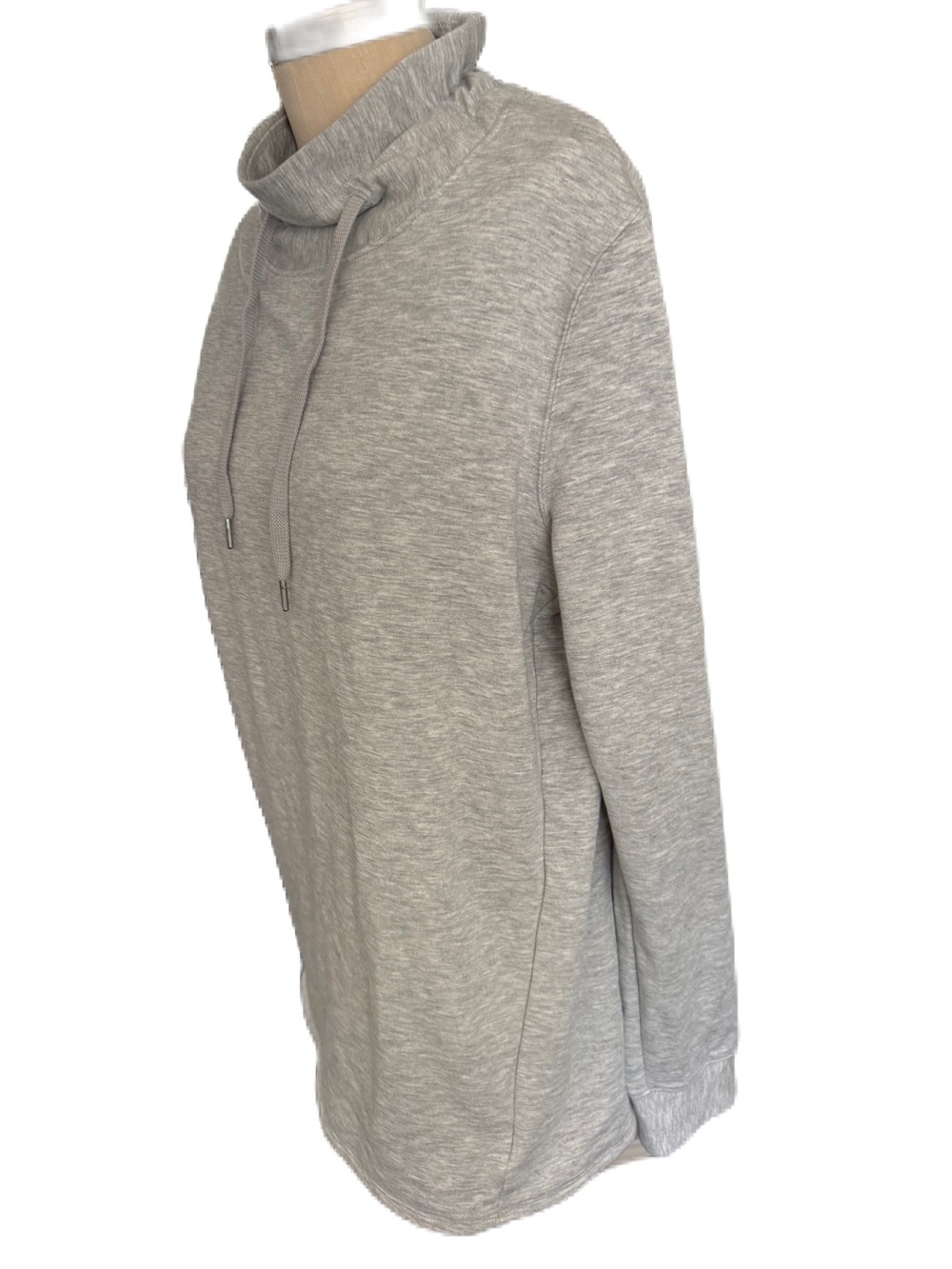 Quince Women”s Heathered Gray Cowl Neck Sweatshirt. Size Medium - Picture 3 of 11